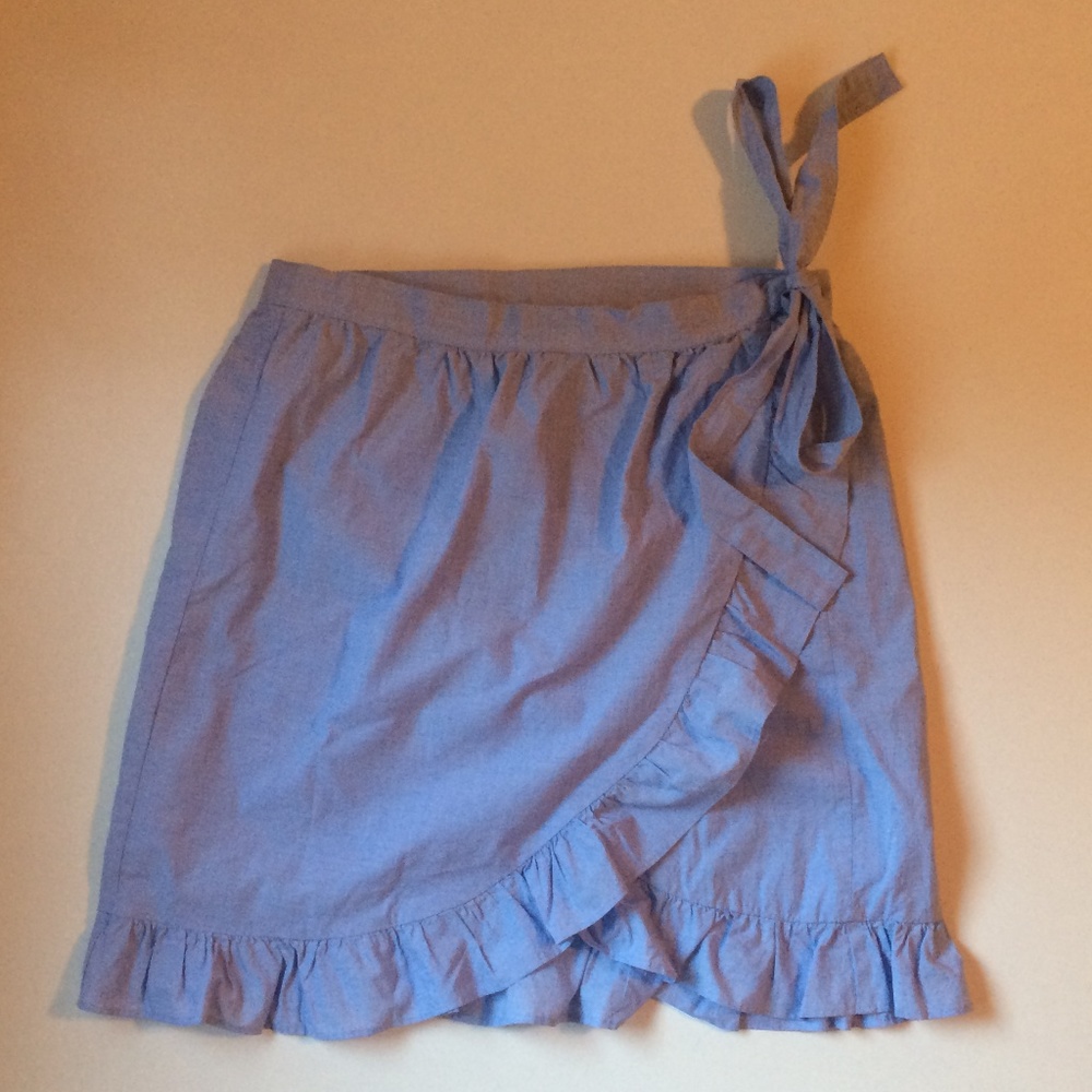 NWOT J.Crew periwinkle ruffle mini skirt